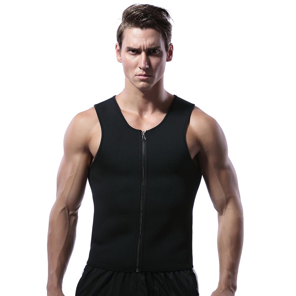 Gilet de sauna zippé d'entraînement à la taille pour hommes Lighteme - Brûlez les graisses rapidement !