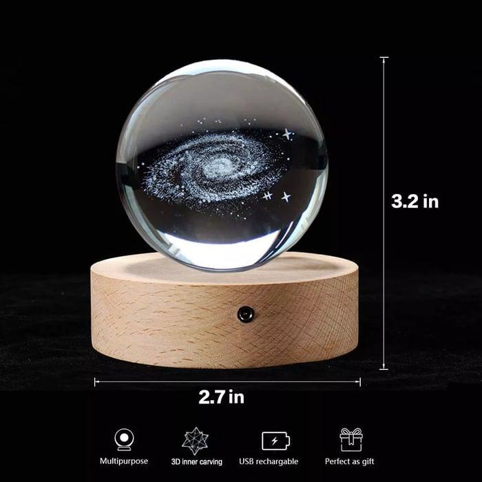 Leuchtender 3D-Kristallglobus von Lighteme – ein Nachtlicht wie kein anderes!