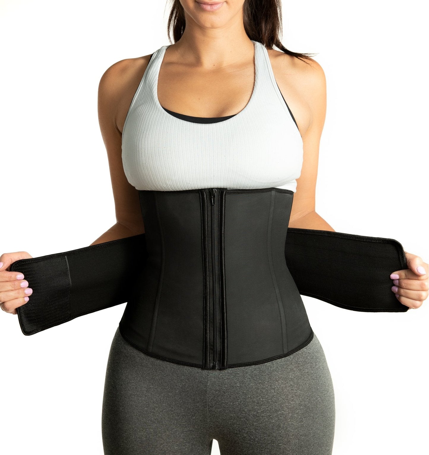 Ceinture de sport zippée Lighteme Luxe avec sangles de compression Velcro