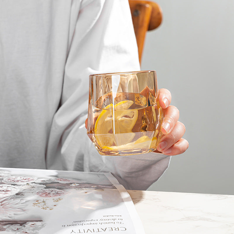 Lighteme Amber Hexagonal Glass Cup