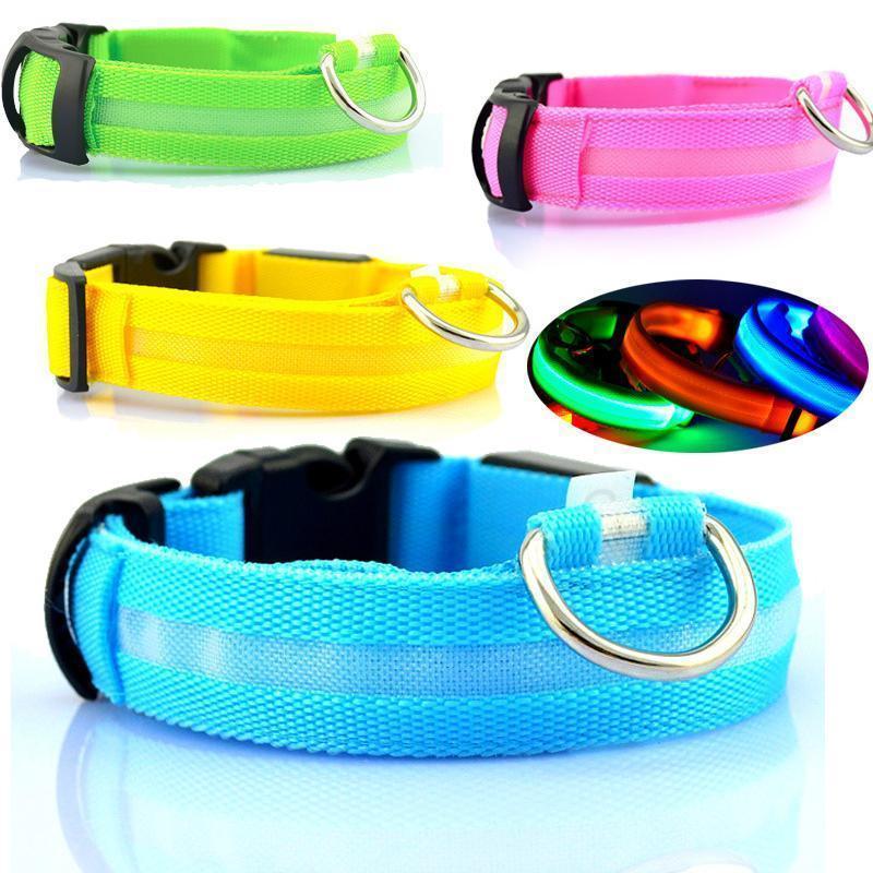 Lighteme Button Battery Luminescent Dog Collar (5 colors & 5 sizes)