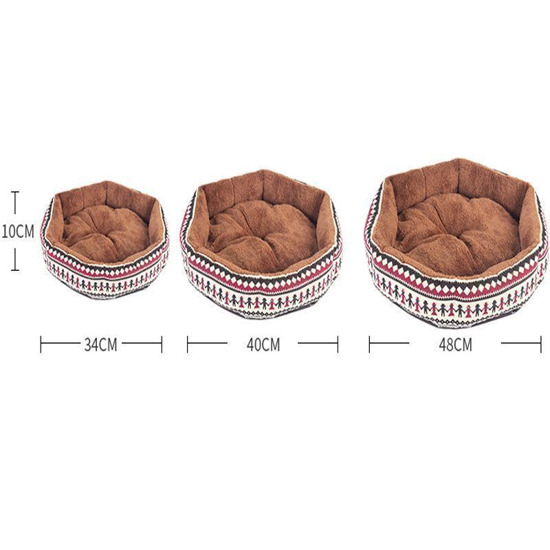 Lighteme Canvas Puppy Kitten Winter Detachable Bed (2 colors & 3 sizes)