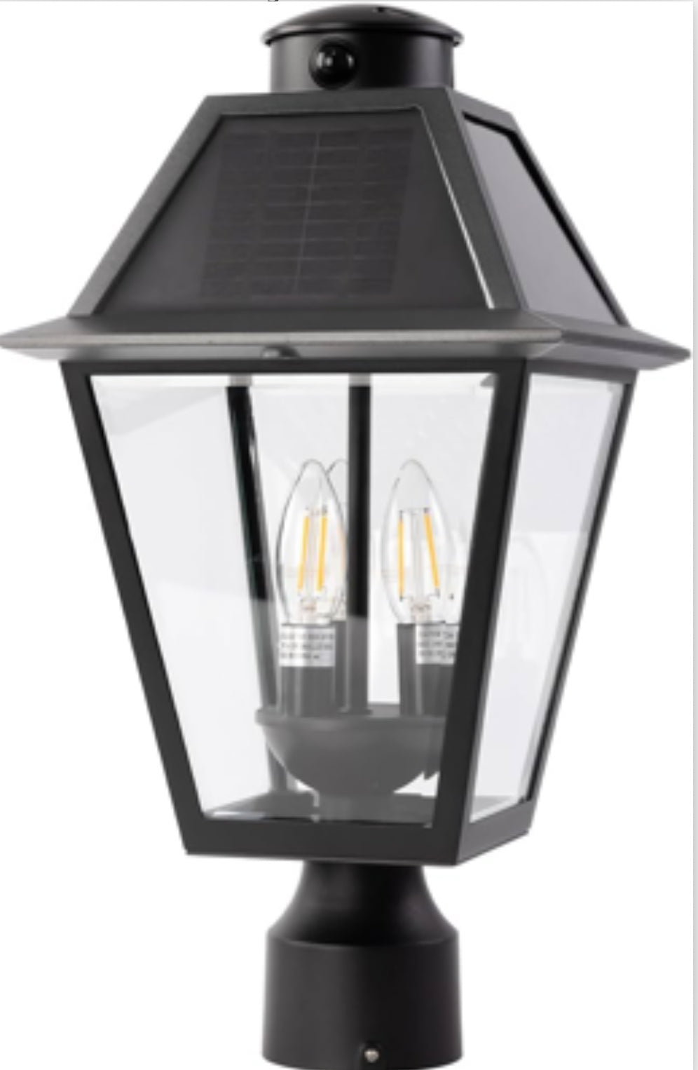 Lighteme LED-Solar-Zaunkappenleuchten, Dämmerung bis Morgengrauen, Vintage-Straßenlaternen, 300 lm, 2700 K, Aluminiumguss