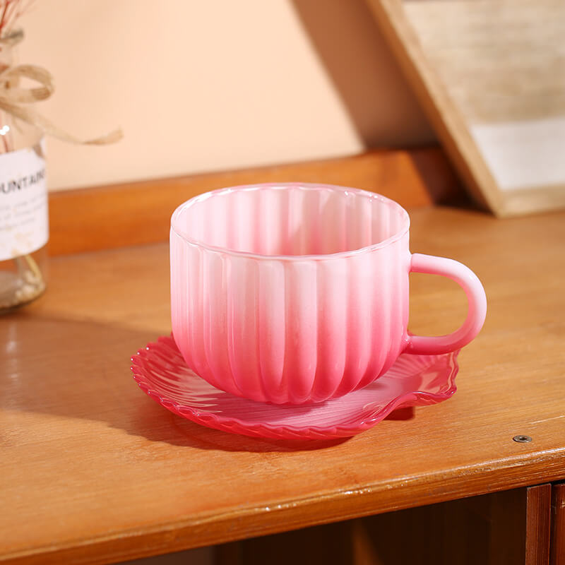 Tasse et soucoupe en verre dégradé Lighteme
