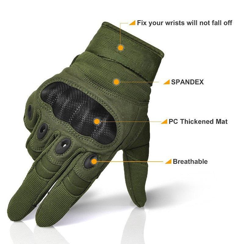 Vollfinger-Handschuhe aus Carbon mit harten Knöcheln.