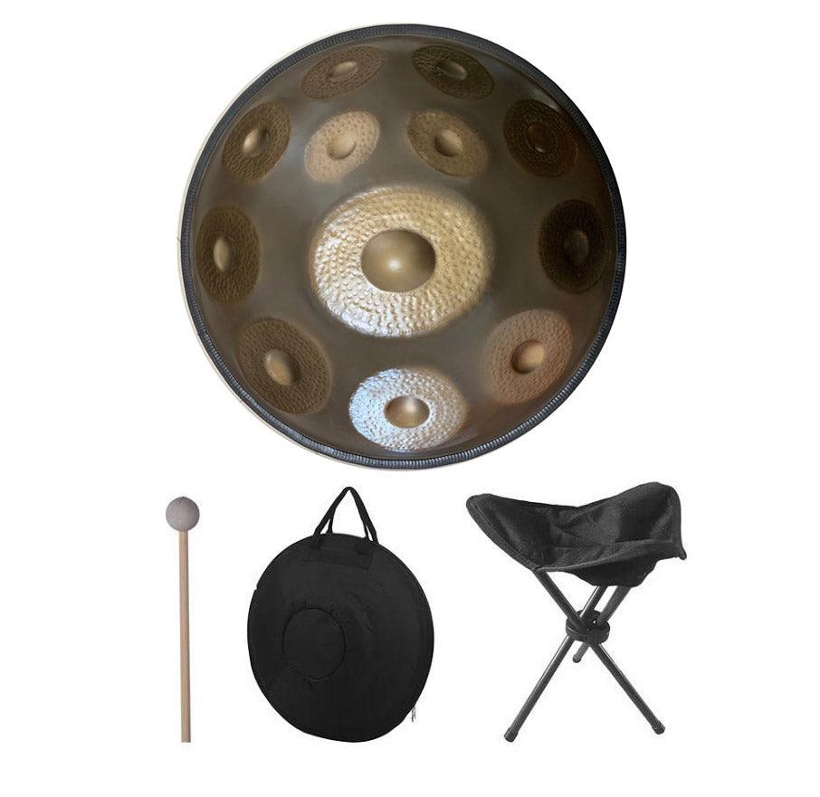 Lighteme Handmade Hammering 22 Inches 12 Notes Nitride Steel Handpan Drum Kurd / Celtic Scale D Minor Handpans For Sale