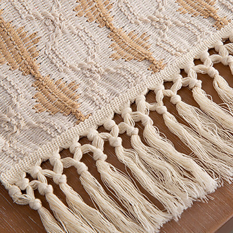 Tischläufer aus heller Jacquard-Baumwolle