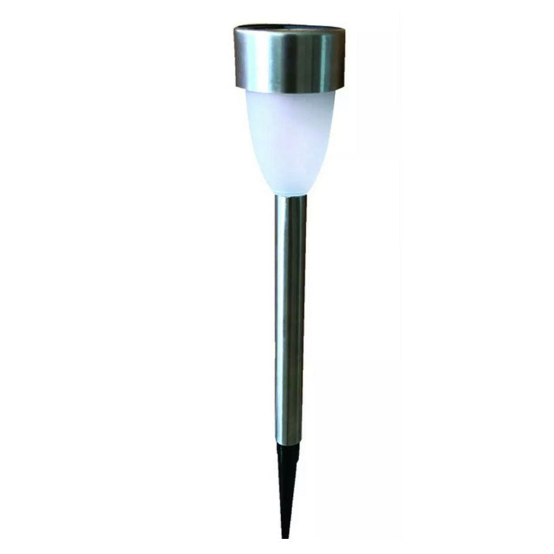 Lighteme Silver Solar Powered Led Pathway Light Stainless Steel-15 Pack