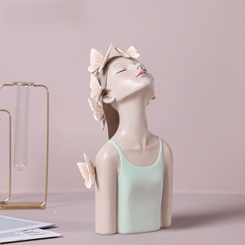 Lighteme Looking Up Girl Resin Decoration