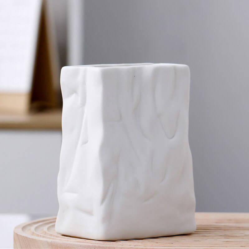 Lighteme – Keramikvase aus plissierter Papiertüte