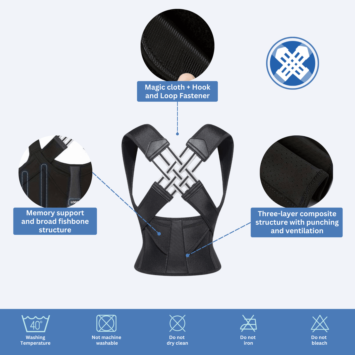Ceinture de maintien dorsale ajustable Lighteme