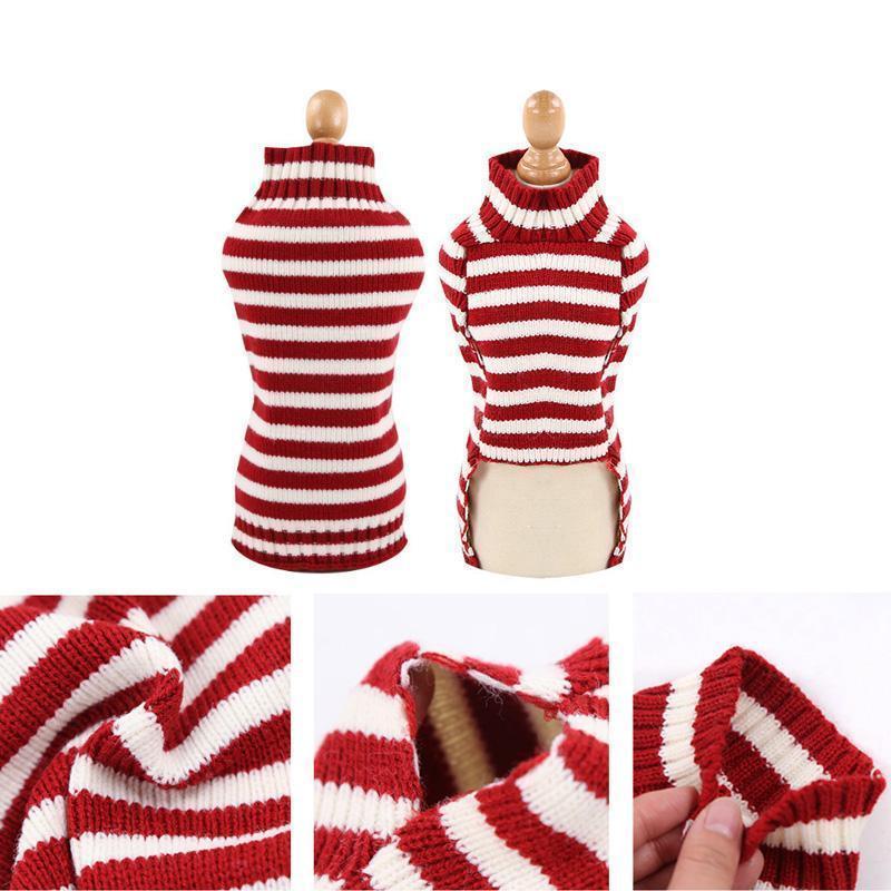 Lighteme Red Stripe Hund Stricktuch mit zwei Beinen (2 Varianten & 5 Größen)