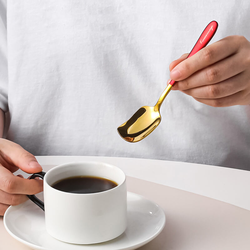 Ensemble de 5 cuillères à dessert simples en acier inoxydable Lighteme