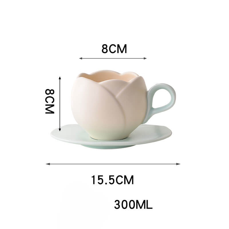 Lighteme Spring Tulip Ceramic Cup and Saucer