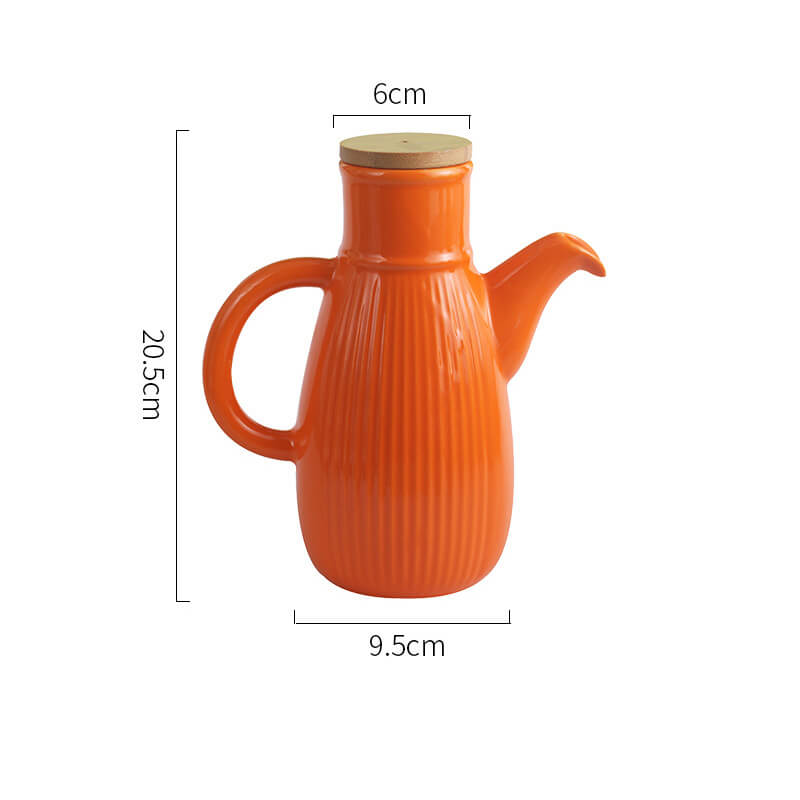 Bouteille d'huile en céramique de couleur unie Lighteme Stripe
