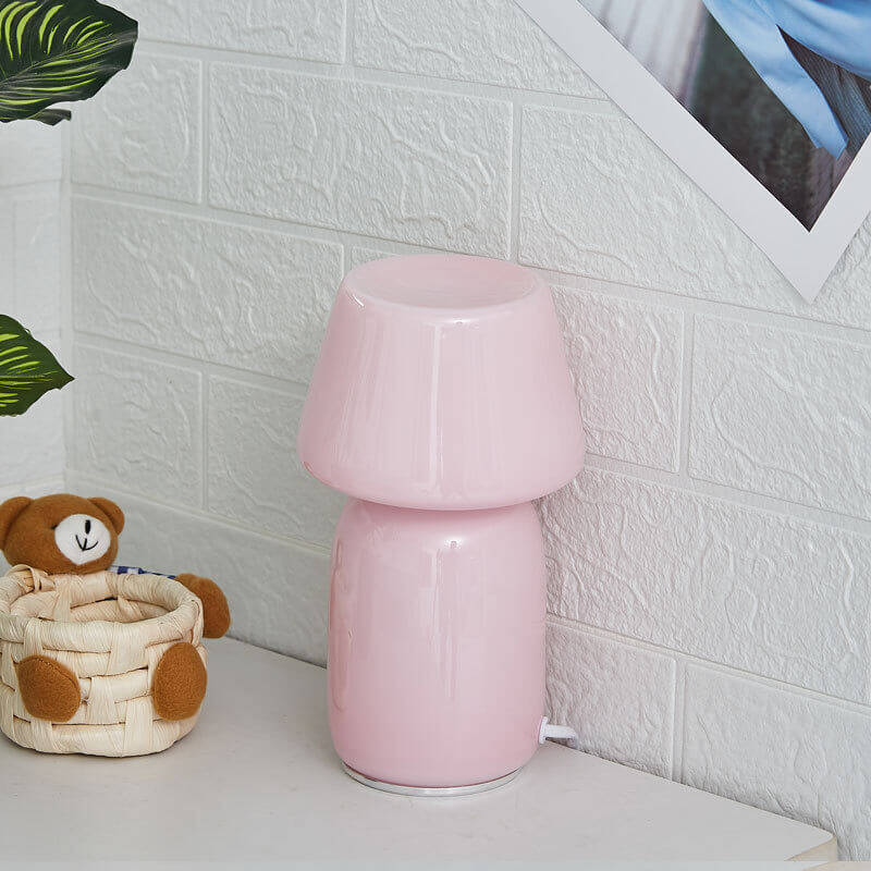 Lampe de nuit en verre champignon inclinée Lighteme