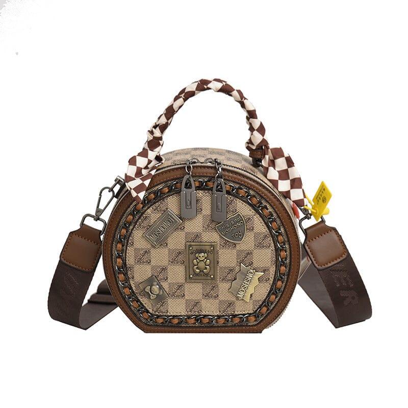 Lighteme Damen Lederhandtasche - Retro Leder Umhängetasche