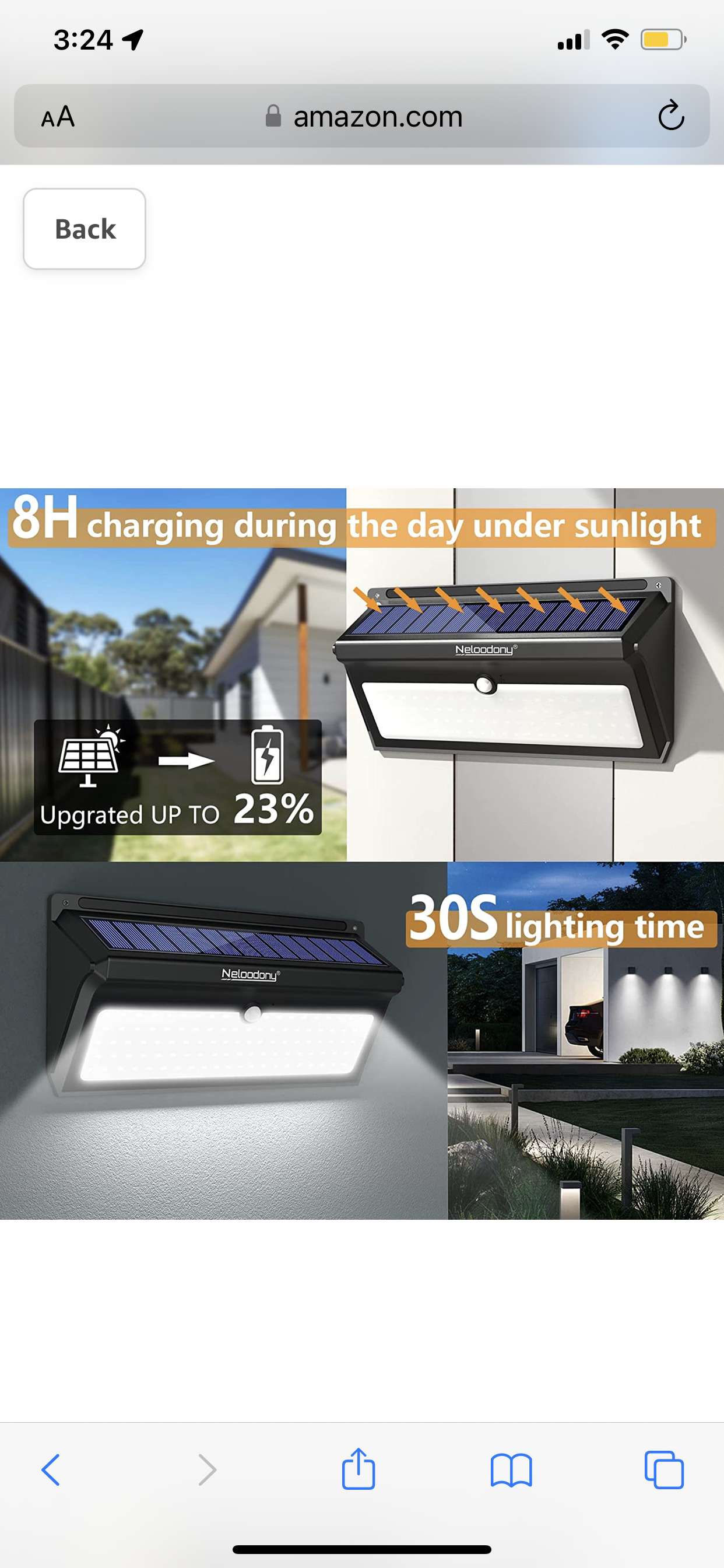Lighteme Solar-Außenleuchten, 100 LEDs, Bewegungsmelder, Solar-Sicherheitsleuchten, 4er-Pack