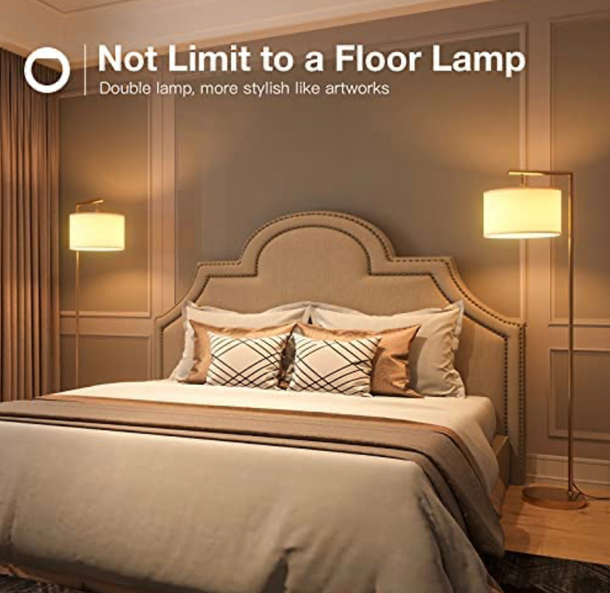 Lighteme Moderne Stehlampe, Klassische Stehlampe Lese-Stehleuchte für Schlafzimmer Wohnzimmer mit LED-Glühbirne