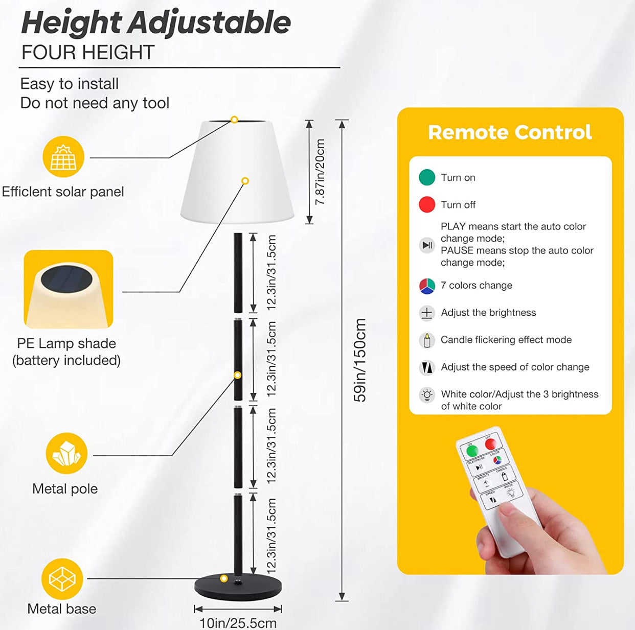 Solarbetriebene Terrassen-Stehlampe für den Außenbereich von Lighteme