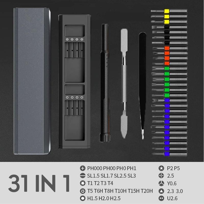 Coffret de tournevis Lighteme 31 en 1 pour des réparations sans effort
