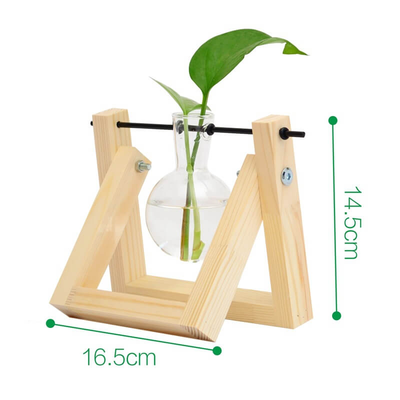 Vase hydroponique à cadre en bois Lighteme