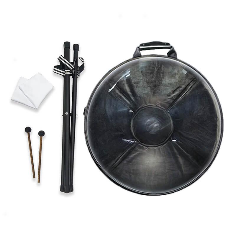 Lighteme AS TEMAN Handpan Black-Hole 10 Notes | CUSTOM SCALE | Hangdrum with gift set