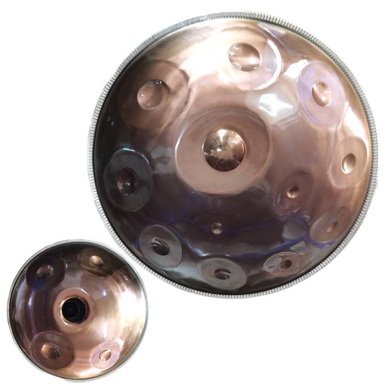 Lighteme Customized G2 Double bass / G3 Hijaz Master Version High-end Stainless Steel Handpan Drum, Available in 432 Hz and 440 Hz, 22 Inch 3/12/13/16/17 Notes Professional Performances Percussion Instrument