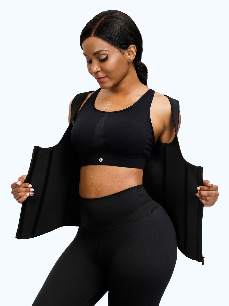 Gilet d'entraînement à la taille Lighteme Premium - Sangles de compression à double velcro avec fermeture éclair de soutien !