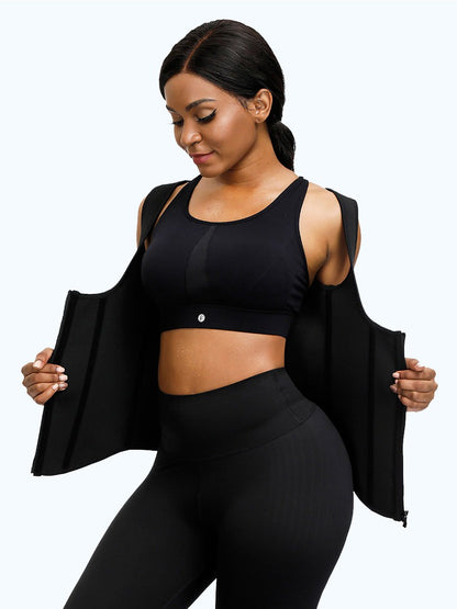 Gilet d'entraînement à la taille Lighteme Premium - Sangles de compression à double velcro avec fermeture éclair de soutien !