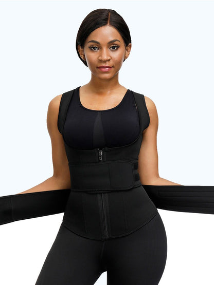 Gilet d'entraînement à la taille Lighteme Premium - Sangles de compression à double velcro avec fermeture éclair de soutien !