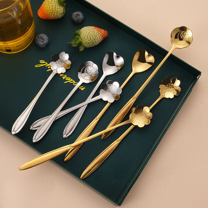 Ensemble de 8 cuillères à dessert Lighteme Golden Flower
