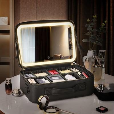 Lighteme Kosmetiktasche mit Spiegel und USB-Anschluss