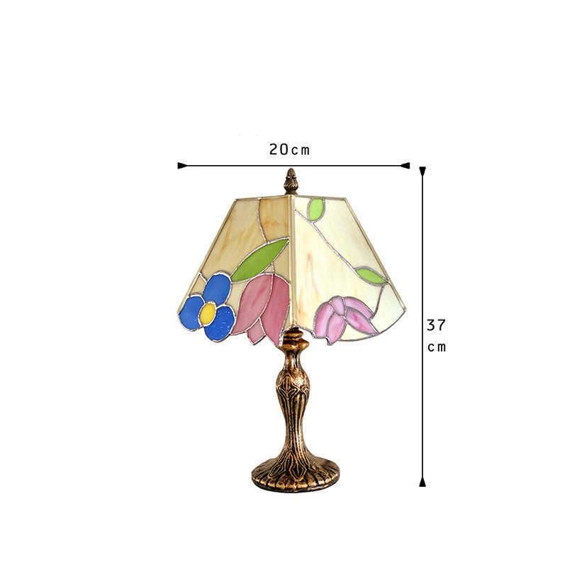 Lampe de table vintage en vitrail Lighteme