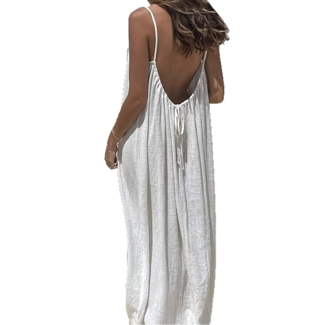 Women's Solid Color Cami Lounge Dress