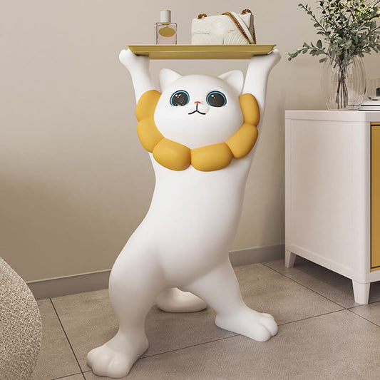 Ornement de rangement en résine en forme de chat Lighteme