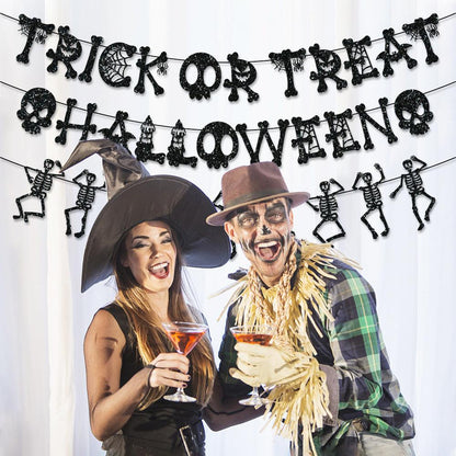 Lot de 3 banderoles « Happy Halloween Trick or Treat » de Lighteme