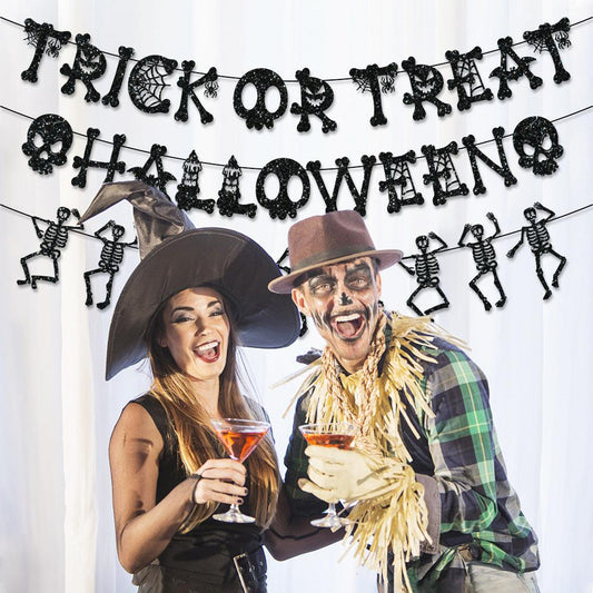 Lot de 3 banderoles « Happy Halloween Trick or Treat » de Lighteme