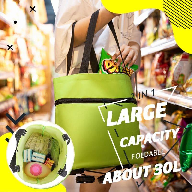 Lighteme Shopping Cart - 2 in 1 faltbare Einkaufstrolley-Tragetasche