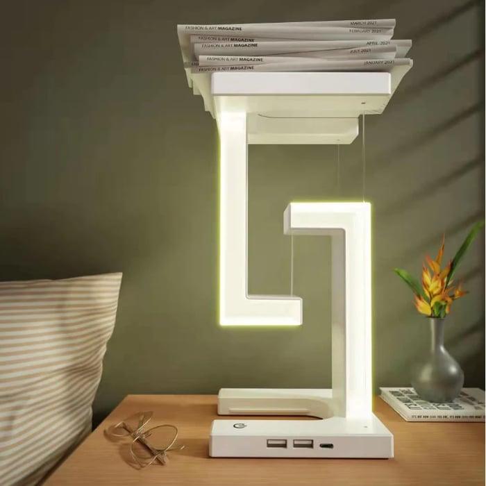 Lighteme Suspended Anti-Schwerkraft-Schreibtischlampe mit kabelloser Aufladung