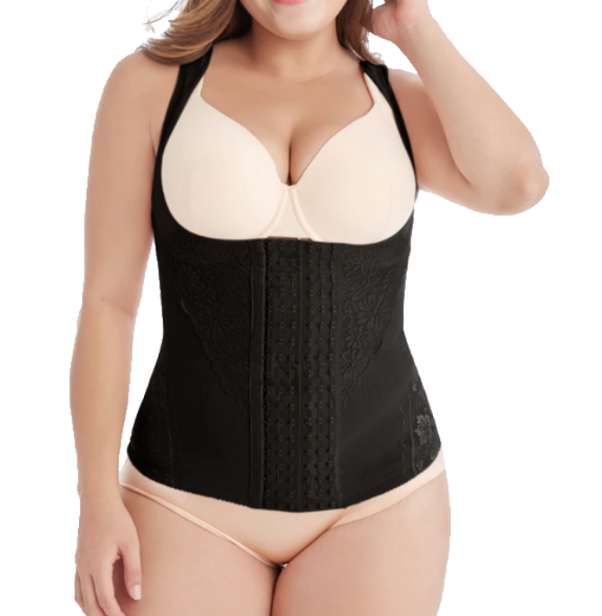 Lighteme Corset taille haute sexy en dentelle grande taille ~ 6 crochets réglables