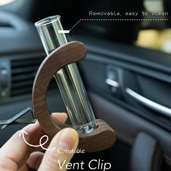 Vase à fleurs miniature en bois pour voiture compacte Lighteme