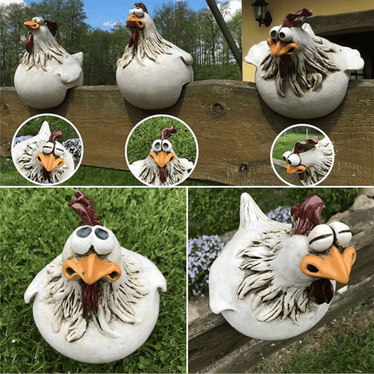 Lighteme 1+1 GRATIS | Gartenhühnerfiguren mit großen Augen