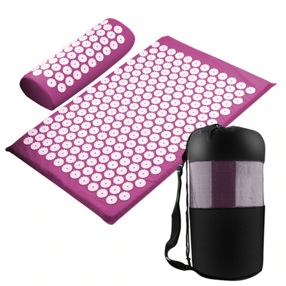 Tapis d'acupression Lighteme - Tapis de massage d'acupression pour tout le corps avec oreillers, noir