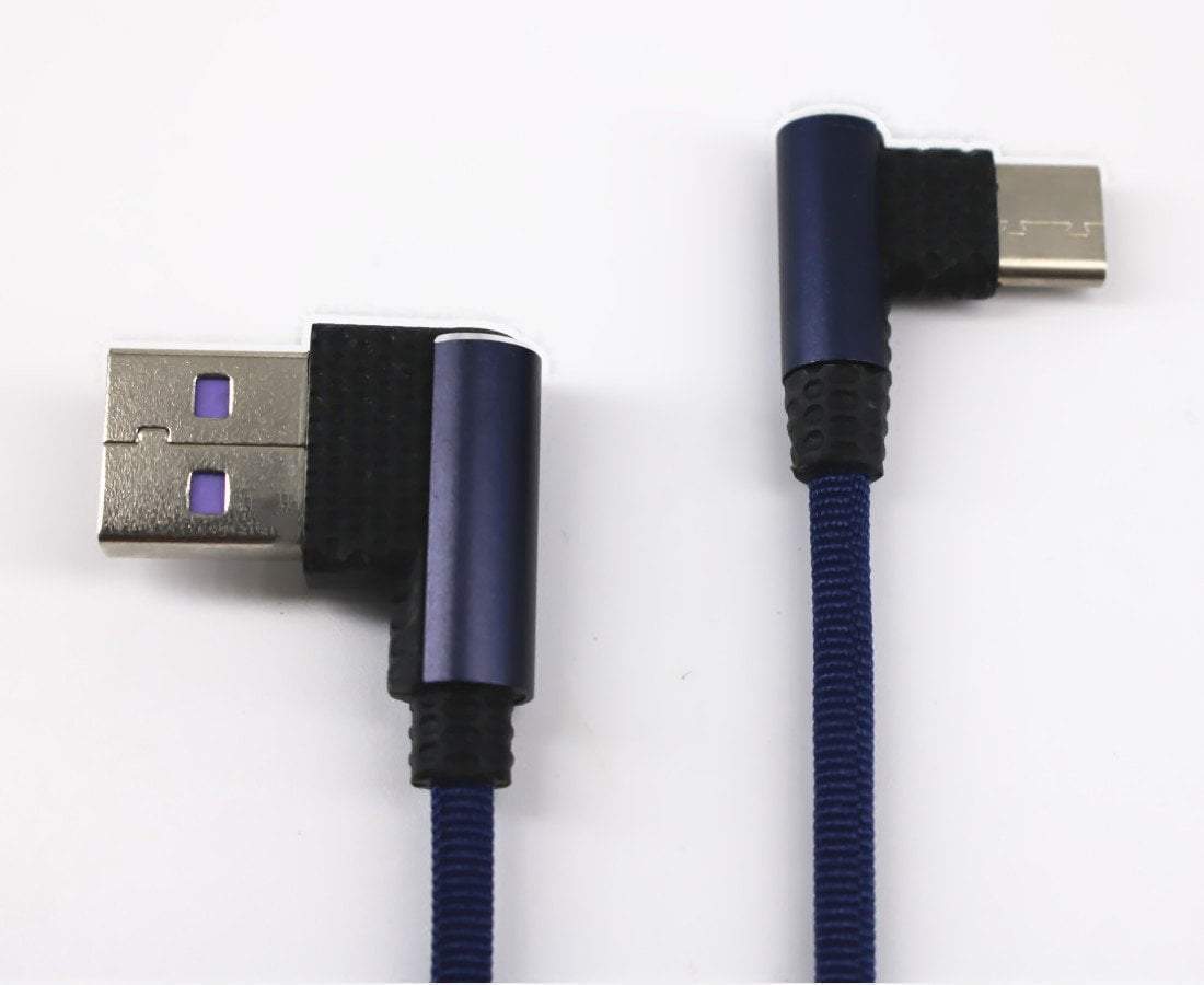 Ihrtrade Titan Unbreakable 90 Degree Plug Fast Charging Cable (3 Colors & 4 Sizes) | Garden Light Solar