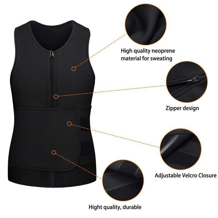 Gilet de sauna brûle-graisses pour hommes Lighteme - Brûlez des calories supplémentaires et tonifiez-vous rapidement !
