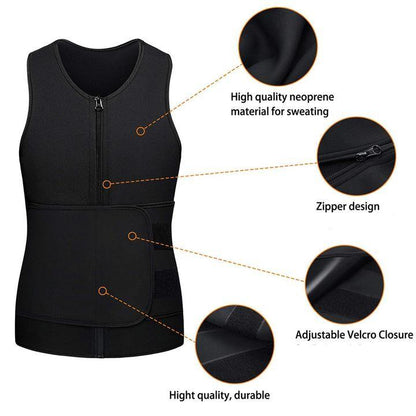 Gilet de sauna brûle-graisses pour hommes Lighteme - Brûlez des calories supplémentaires et tonifiez-vous rapidement !
