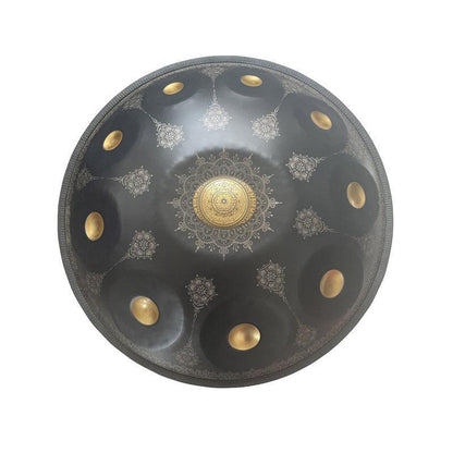 Royal Garden Individuelle F3 22 Zoll 10 Noten Edelstahl/Nitridstahl Handpan Drum mit Mandala-Muster
