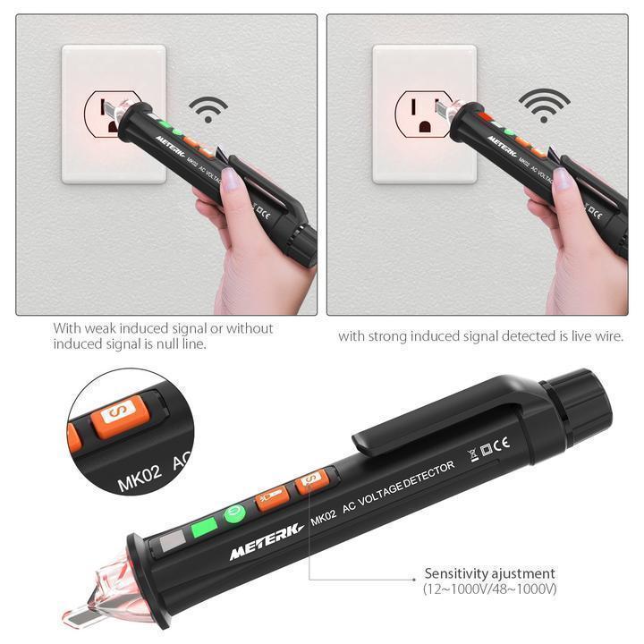 Lighteme AC/DC Voltage Test Pencil, 12V/48V-1000V Voltage Sensitivity Electric Compact Pen