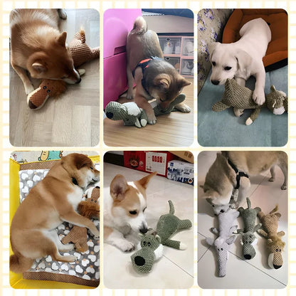Lighteme Kauspielzeug für Welpen aus Plüsch mit Cartoon-Motiv und Quietscher für kleine Hunde